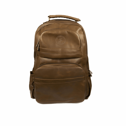 Oualichi Brown Full Grain Leather Backpack