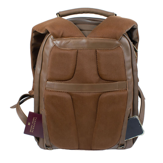 Oualichi Brown Full Grain Leather Backpack