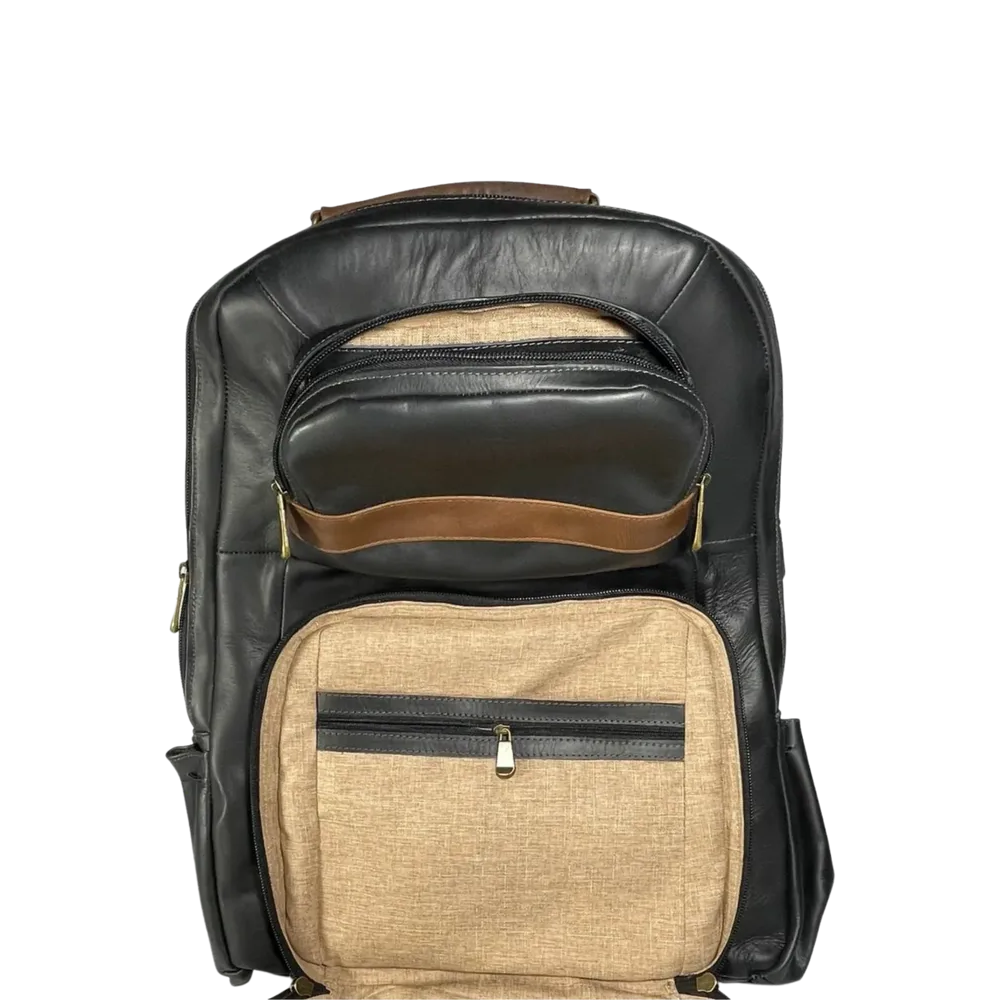 Black Honey Full Grain Leather Backpack