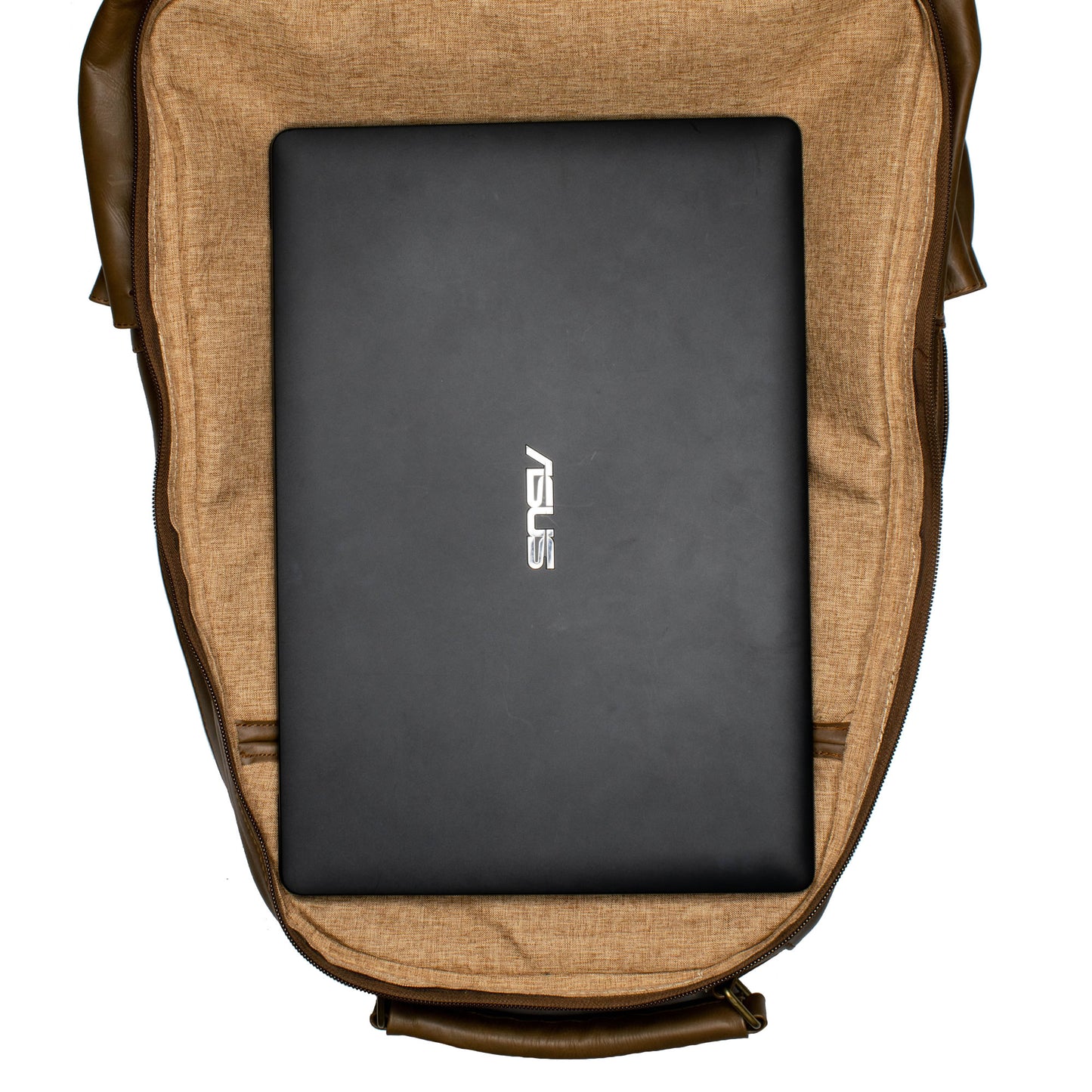 Oualichi Brown Full Grain Leather Backpack