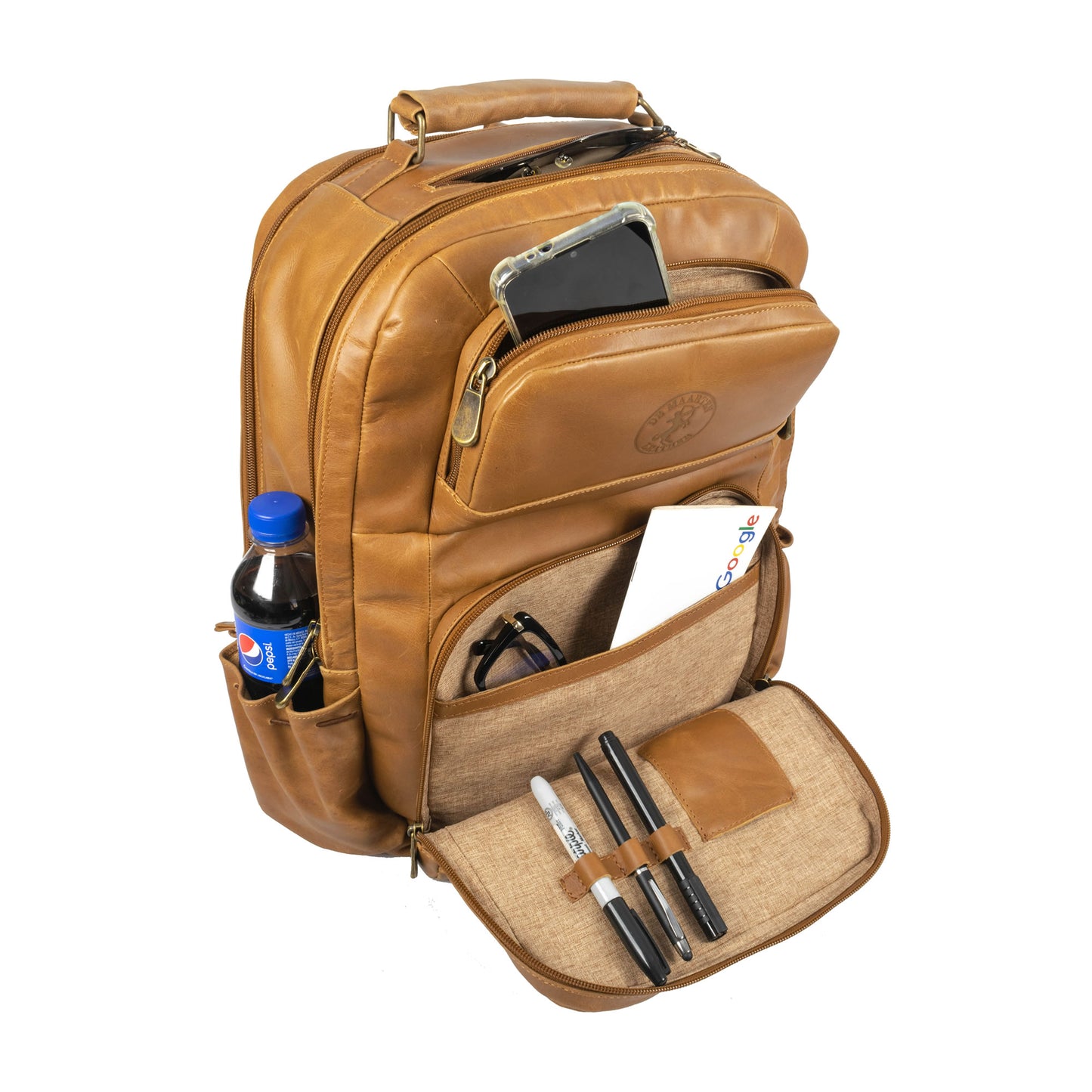 Honey Bee Full Grain Leather Backpack - Medium