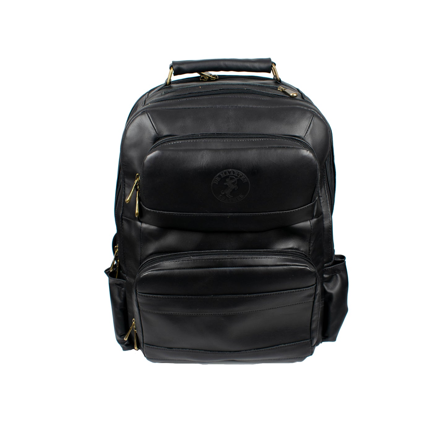 Soualiga Black Full Grain Leather Backpack - Medium