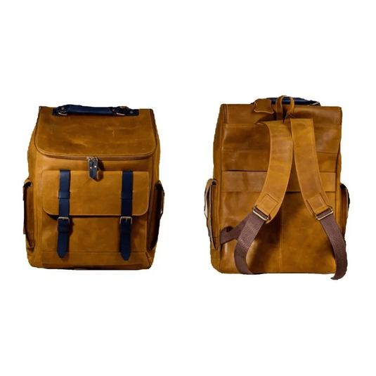 Montserrat Honey Full Grain Leather Backpack