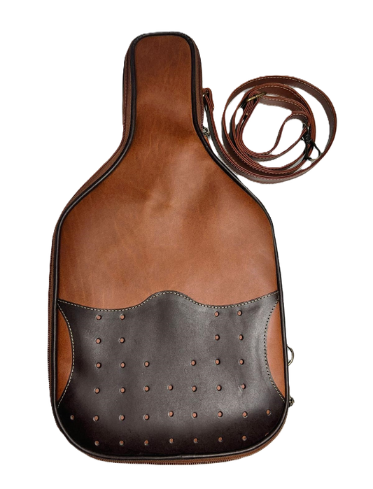 Pickleball Raquet Leather Case - Honey