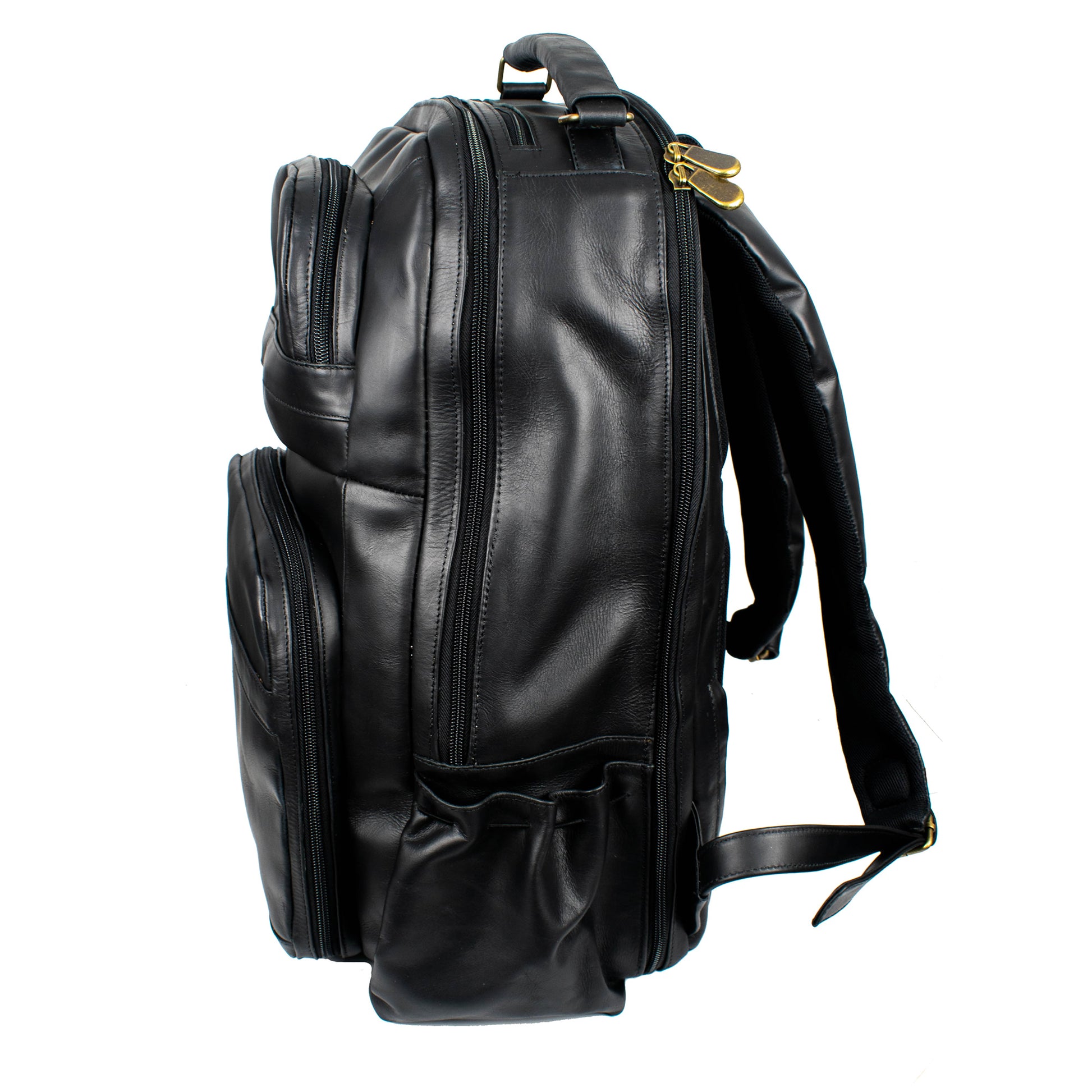 buy large black leather backpack Soualiga Black Full Grain Leather Backpack – De Maarten Leather