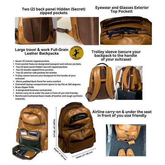 Saint Maarten Honey Full Grain Leather Backpack